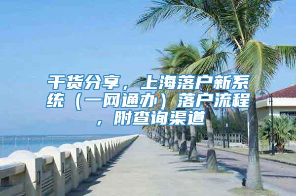 干货分享，上海落户新系统（一网通办）落户流程，附查询渠道