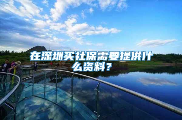 在深圳买社保需要提供什么资料？