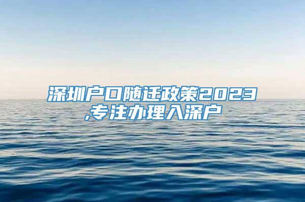 深圳户口随迁政策2023,专注办理入深户