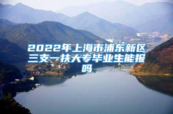 2022年上海市浦东新区三支一扶大专毕业生能报吗