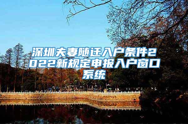 深圳夫妻随迁入户条件2022新规定申报入户窗口系统