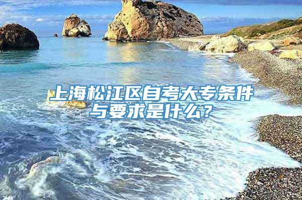 上海松江区自考大专条件与要求是什么？