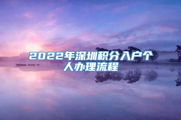 2022年深圳积分入户个人办理流程