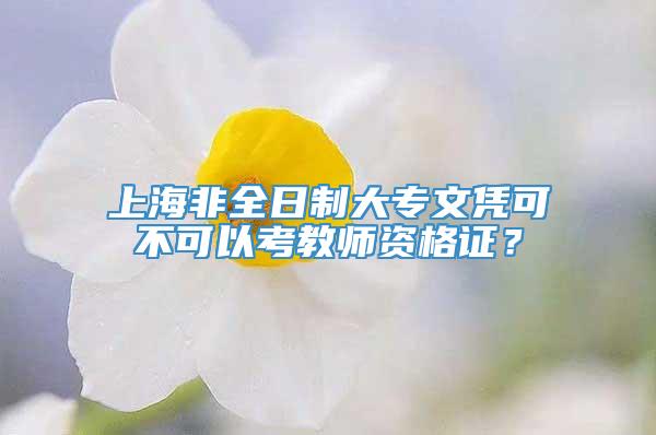 上海非全日制大专文凭可不可以考教师资格证？