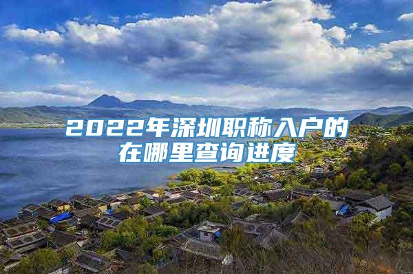 2022年深圳职称入户的在哪里查询进度
