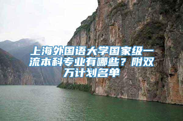 上海外国语大学国家级一流本科专业有哪些？附双万计划名单