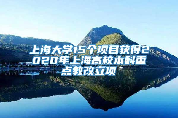 上海大学15个项目获得2020年上海高校本科重点教改立项