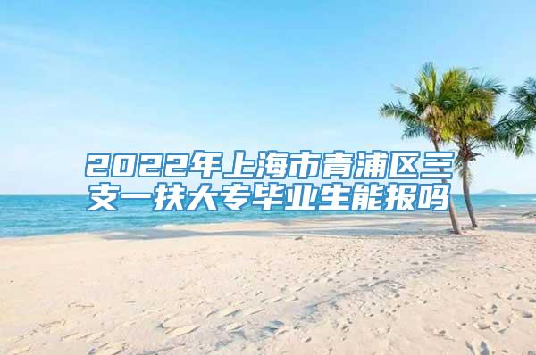 2022年上海市青浦区三支一扶大专毕业生能报吗