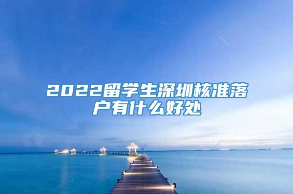 2022留学生深圳核准落户有什么好处
