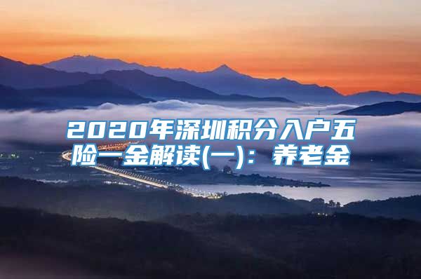 2020年深圳积分入户五险一金解读(一)：养老金
