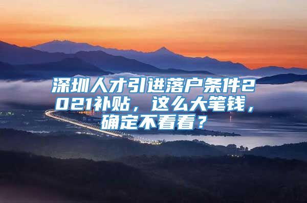 深圳人才引进落户条件2021补贴，这么大笔钱，确定不看看？