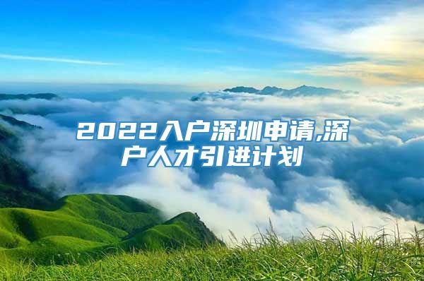 2022入户深圳申请,深户人才引进计划