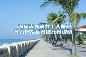 深圳市外来务工人员积分入户指标分值计分说明
