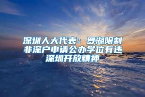 深圳人大代表：罗湖限制非深户申请公办学位有违深圳开放精神