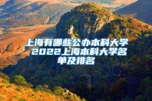 上海有哪些公办本科大学 2022上海本科大学名单及排名