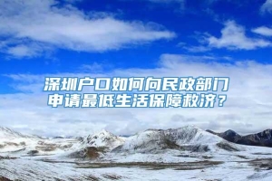 深圳户口如何向民政部门申请最低生活保障救济？