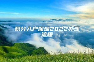 积分入户深圳2022办理流程