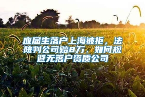 应届生落户上海被拒，法院判公司赔8万，如何规避无落户资质公司