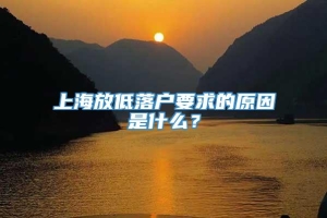 上海放低落户要求的原因是什么？