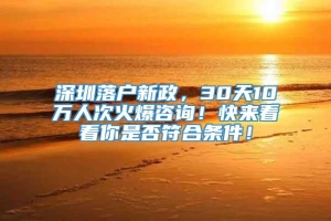 深圳落户新政，30天10万人次火爆咨询！快来看看你是否符合条件！