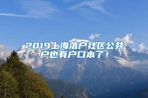 2019上海落户社区公共户也有户口本了！