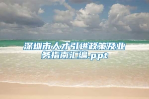 深圳市人才引进政策及业务指南汇编.ppt