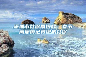 深圳市社保局提醒：春节离深前记得缴纳社保