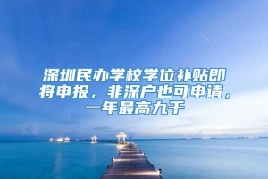 深圳民办学校学位补贴即将申报，非深户也可申请，一年最高九千