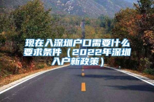 现在入深圳户口需要什么要求条件（2022年深圳入户新政策）