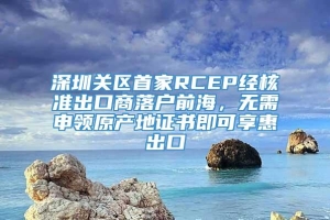 深圳关区首家RCEP经核准出口商落户前海，无需申领原产地证书即可享惠出口_重复