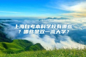 上海自考本科学校有哪些？哪些是双一流大学？