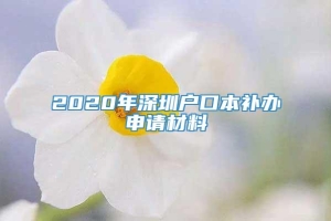 2020年深圳户口本补办申请材料