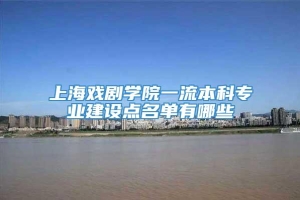 上海戏剧学院一流本科专业建设点名单有哪些