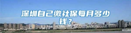 深圳自己缴社保每月多少钱？