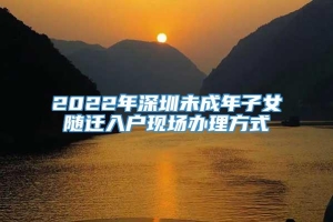 2022年深圳未成年子女随迁入户现场办理方式