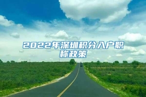 2022年深圳积分入户职称政策