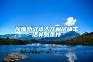 深圳新引进人才租房和生活补贴条件