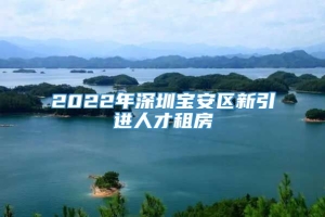 2022年深圳宝安区新引进人才租房