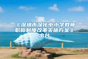 《深圳市深化中小学教师职称制度改革实施方案》出台