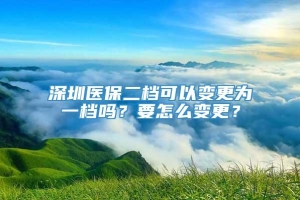 深圳医保二档可以变更为一档吗？要怎么变更？