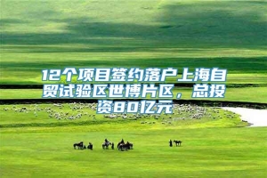 12个项目签约落户上海自贸试验区世博片区，总投资80亿元