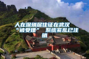 人在深圳居住证在武汉“被受理” 系统紊乱已注销