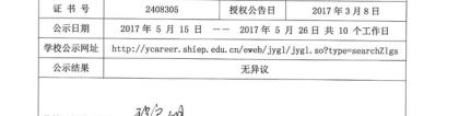 关于2020届毕业生在申报上海户籍过程中发明专利证书须网上公示的通知